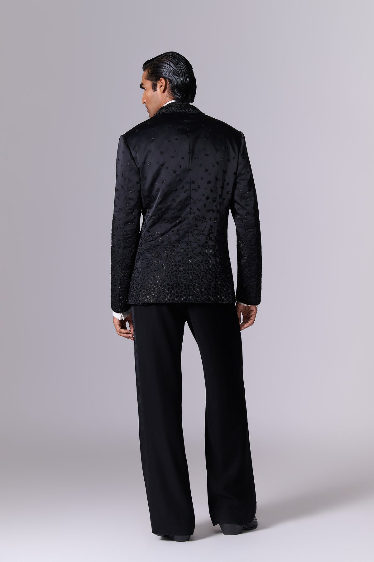 Black Tailored Tuxedo Set