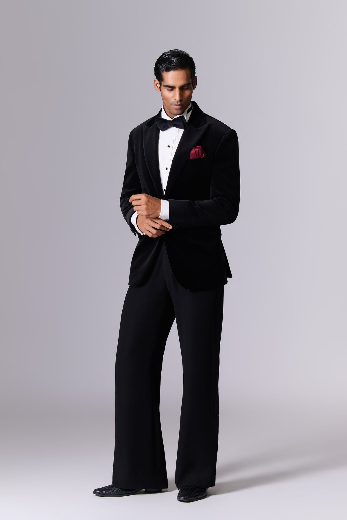 Black Velvet Tuxedo Set