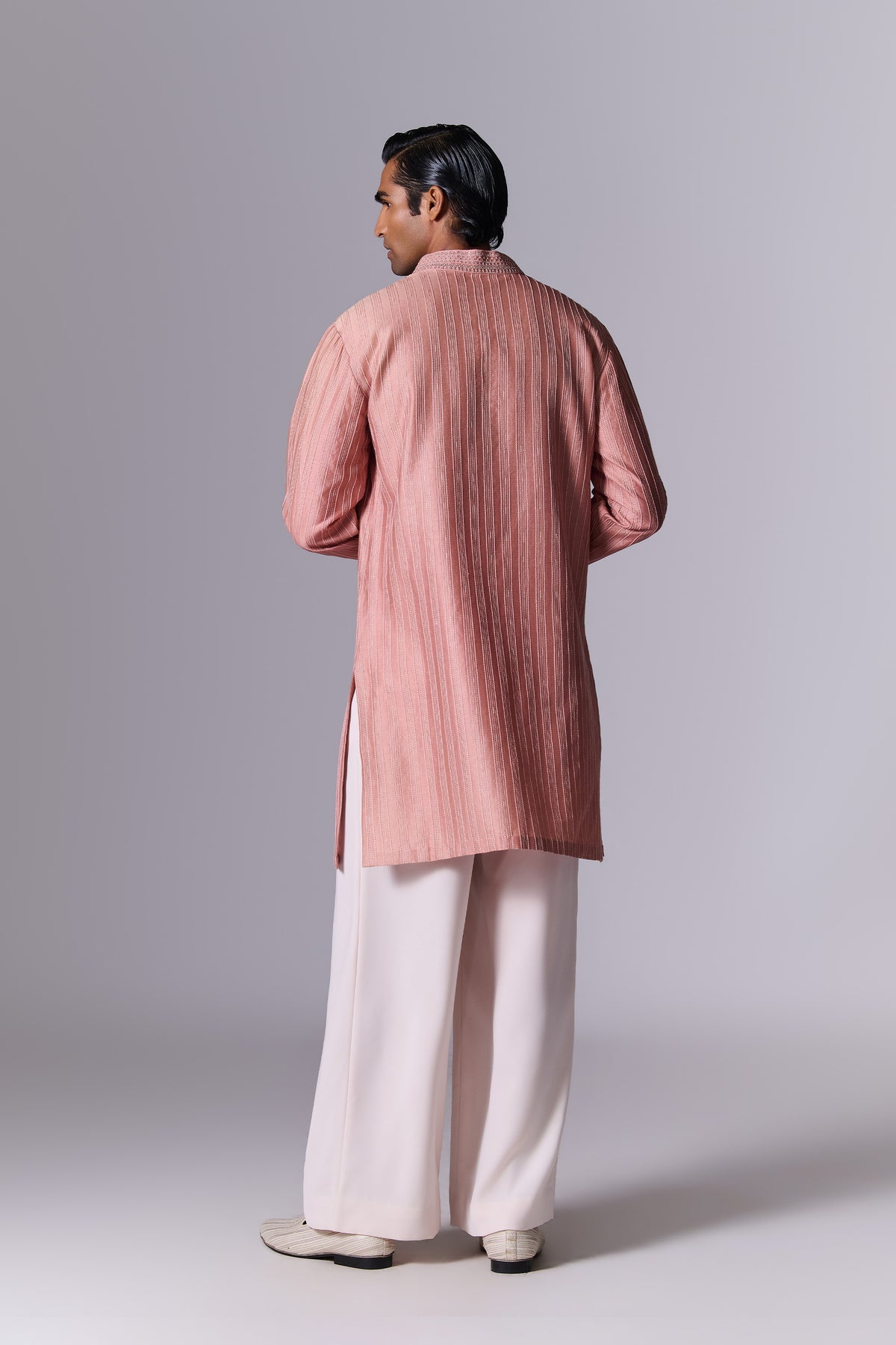 Tea Pink Chanderi Kurta Set