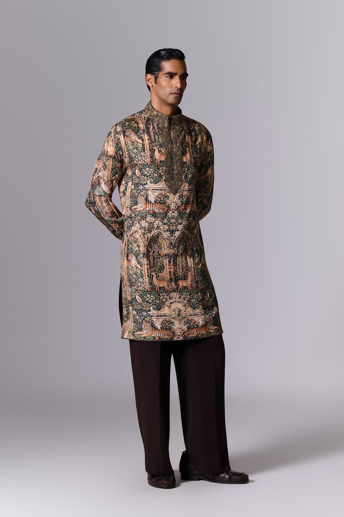 Heritage Printed Silk Kurta Set