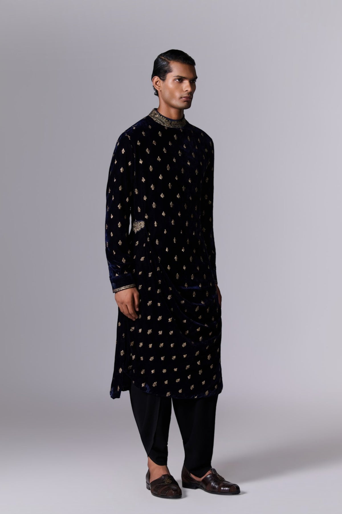 Midnight Blue Printed Kurta Set