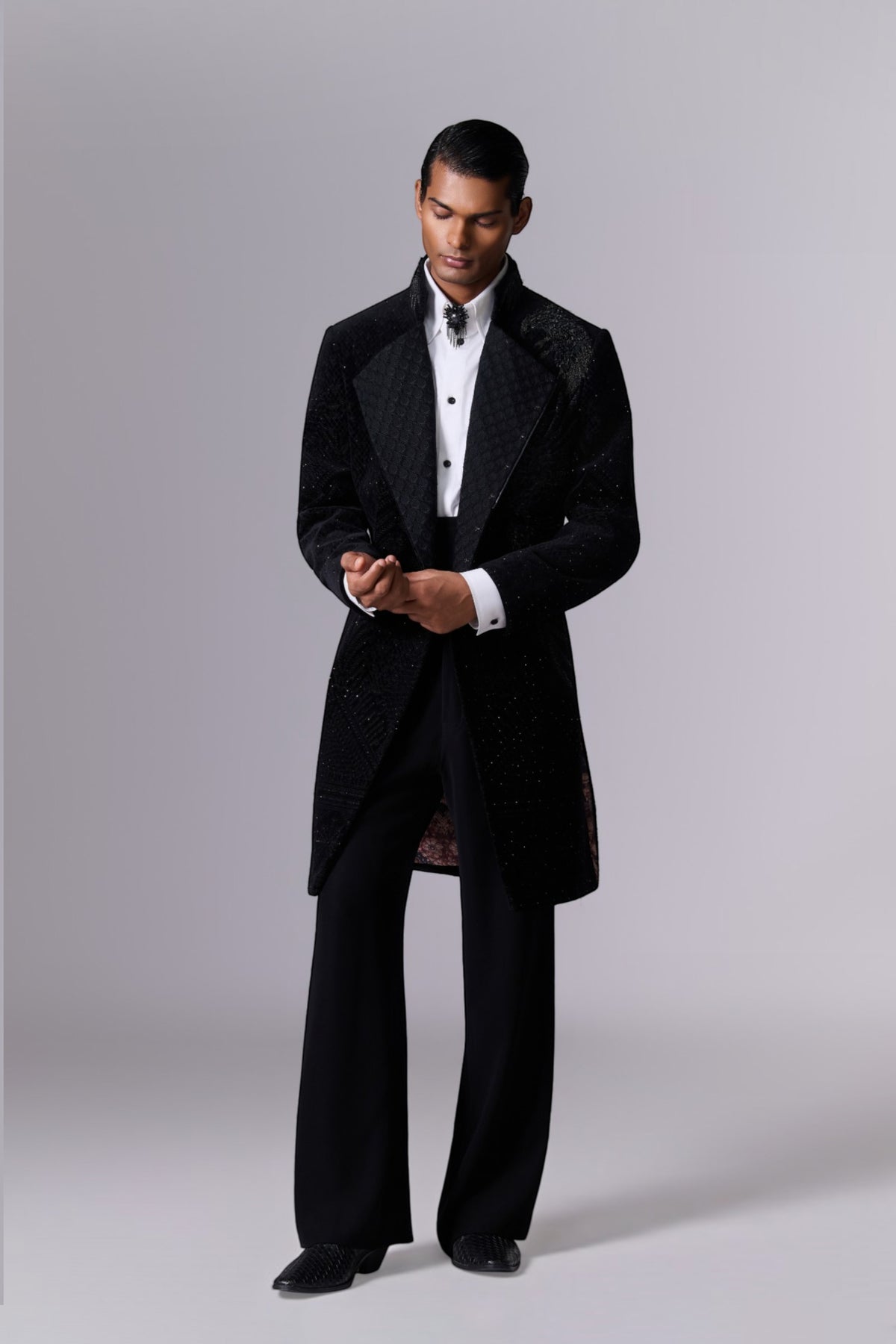 Obsidian Black Ceremonial Sherwani Set