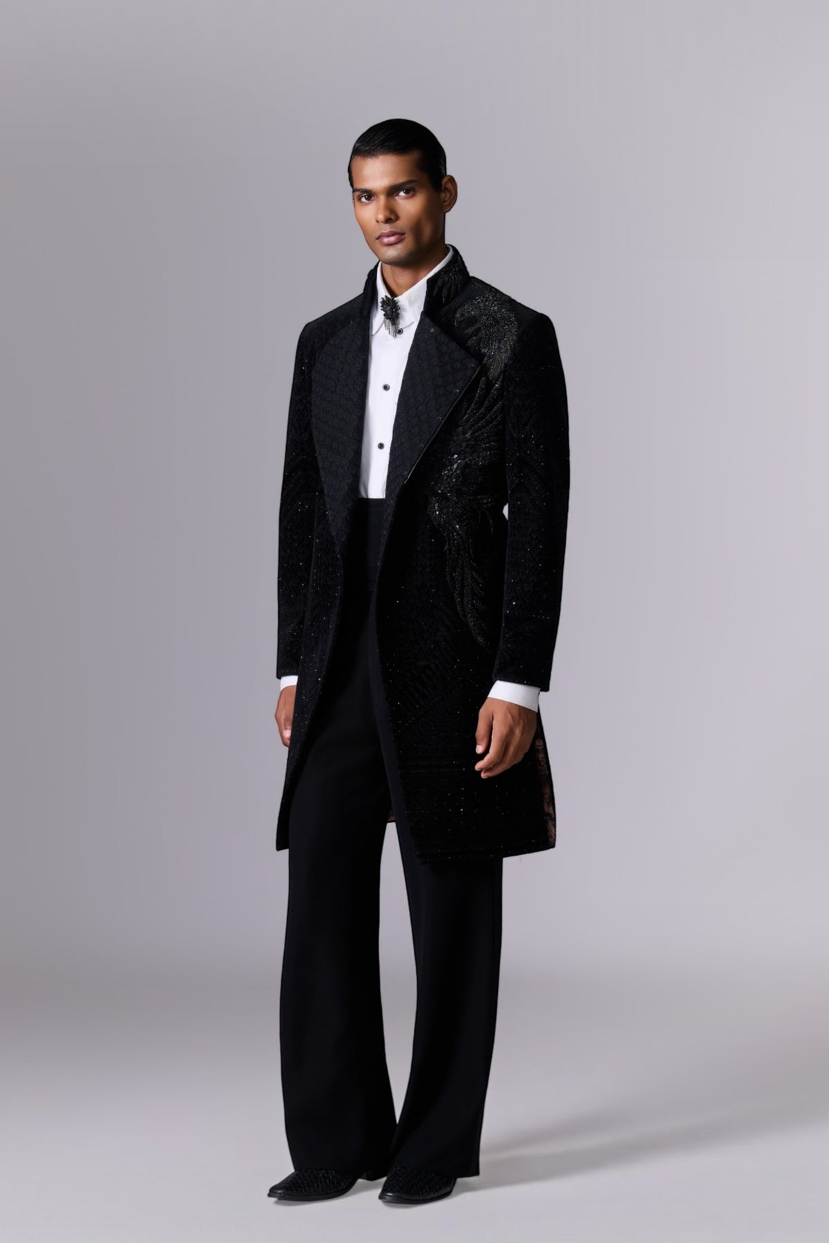 Obsidian Black Ceremonial Sherwani Set