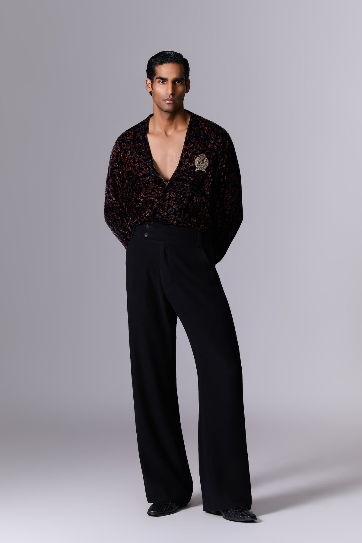 Printed Velvet Cocktail Shirt
