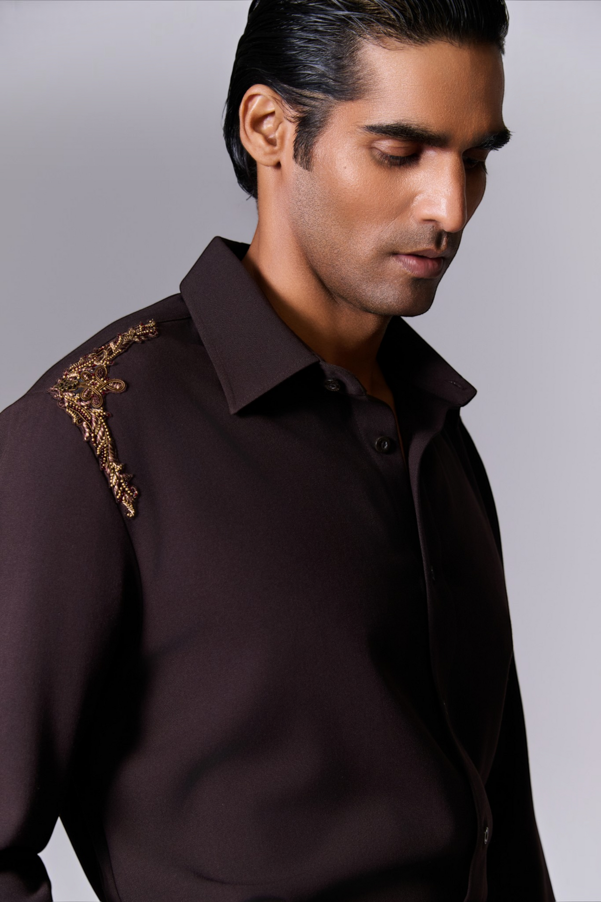 Choco Embroidered Shoulder Shirt