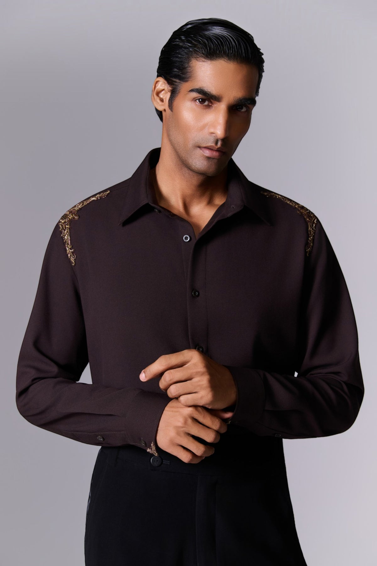 Choco Embroidered Shoulder Shirt