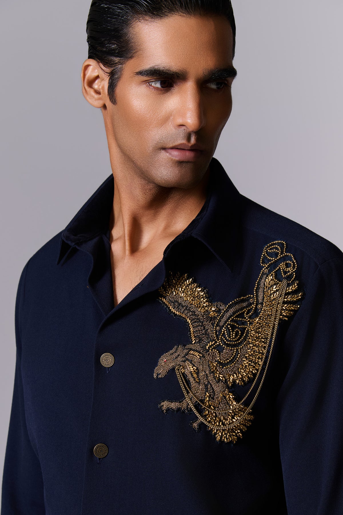 Eagle Embroidered Cocktail Shirt