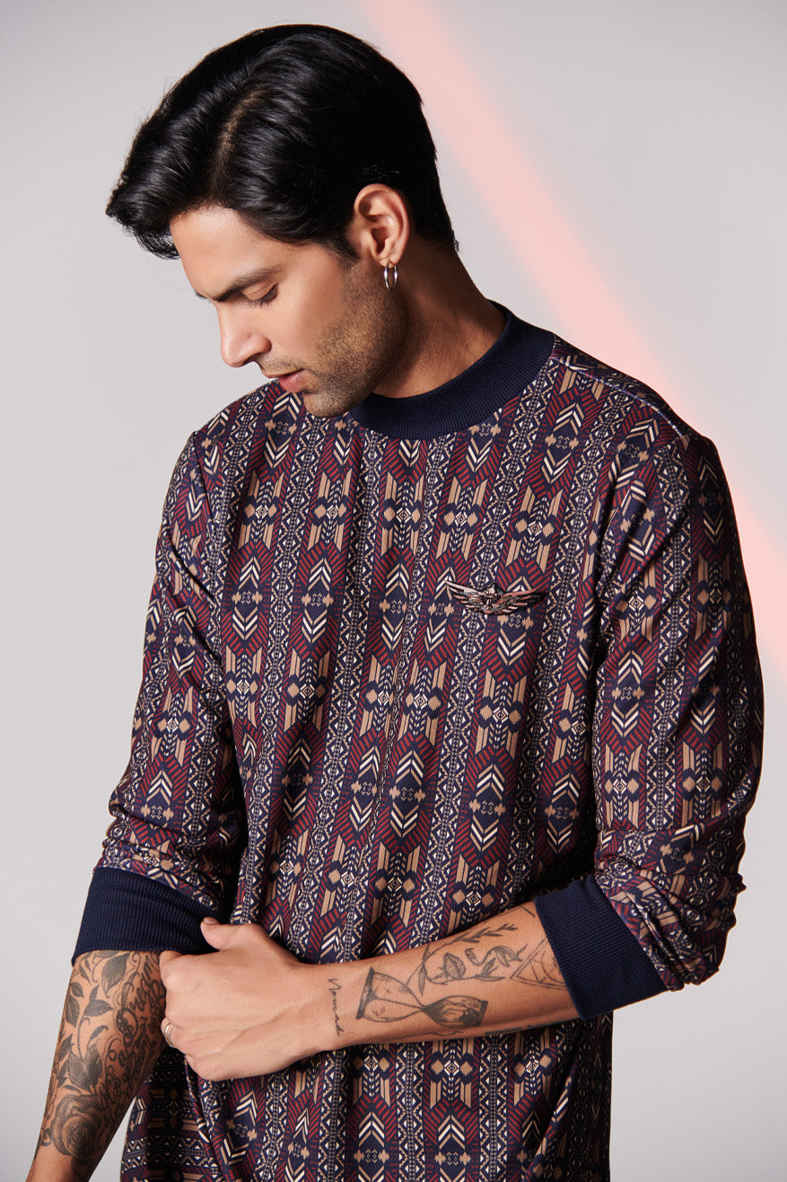 Printed Raised Neck Kurta