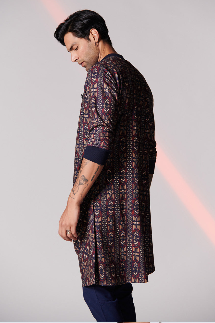 Printed Raised Neck Kurta