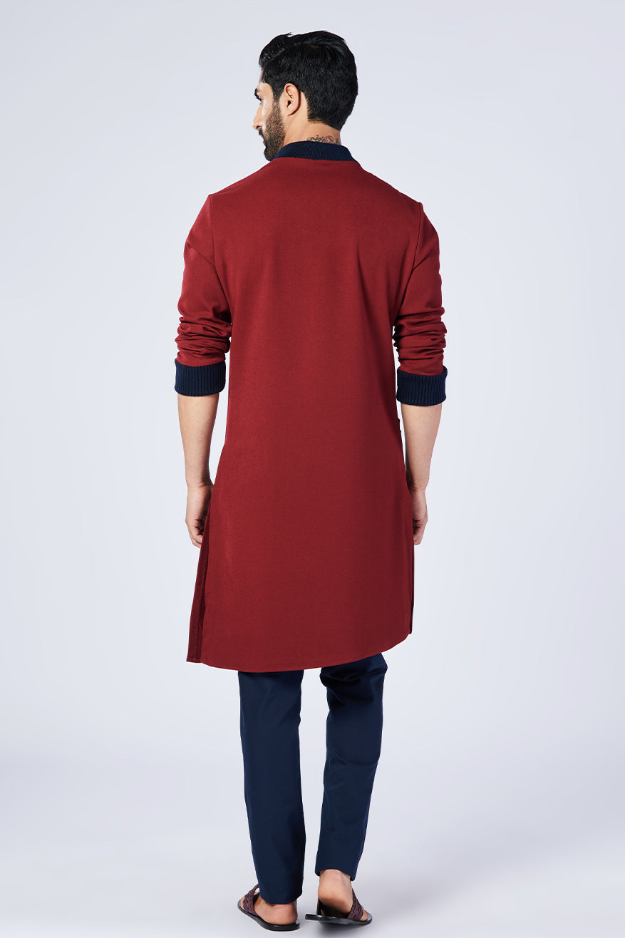Cherry Raised Neck Kurta