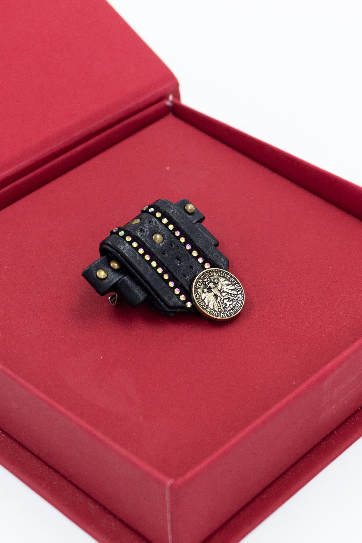 Diamante Crest Brooch
