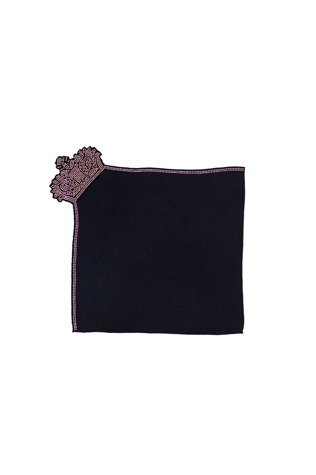 Diamante-Studded Crown Pocket Square