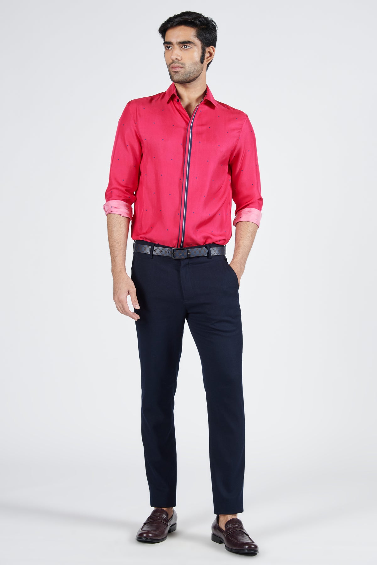 Pink Shirt with Thread Work