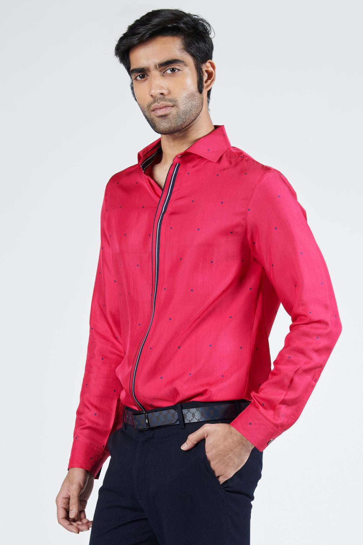 Pink Shirt with Thread Work