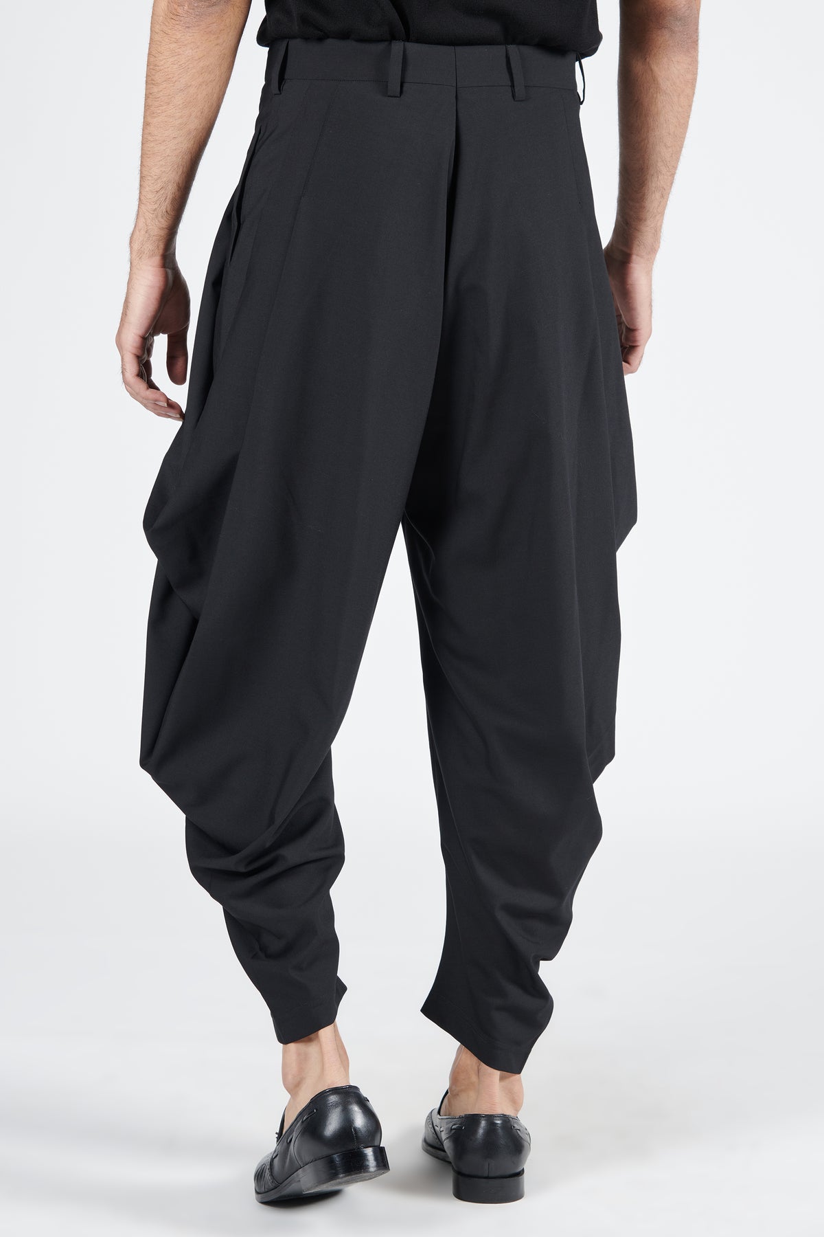 Black Drape Cowl Pants