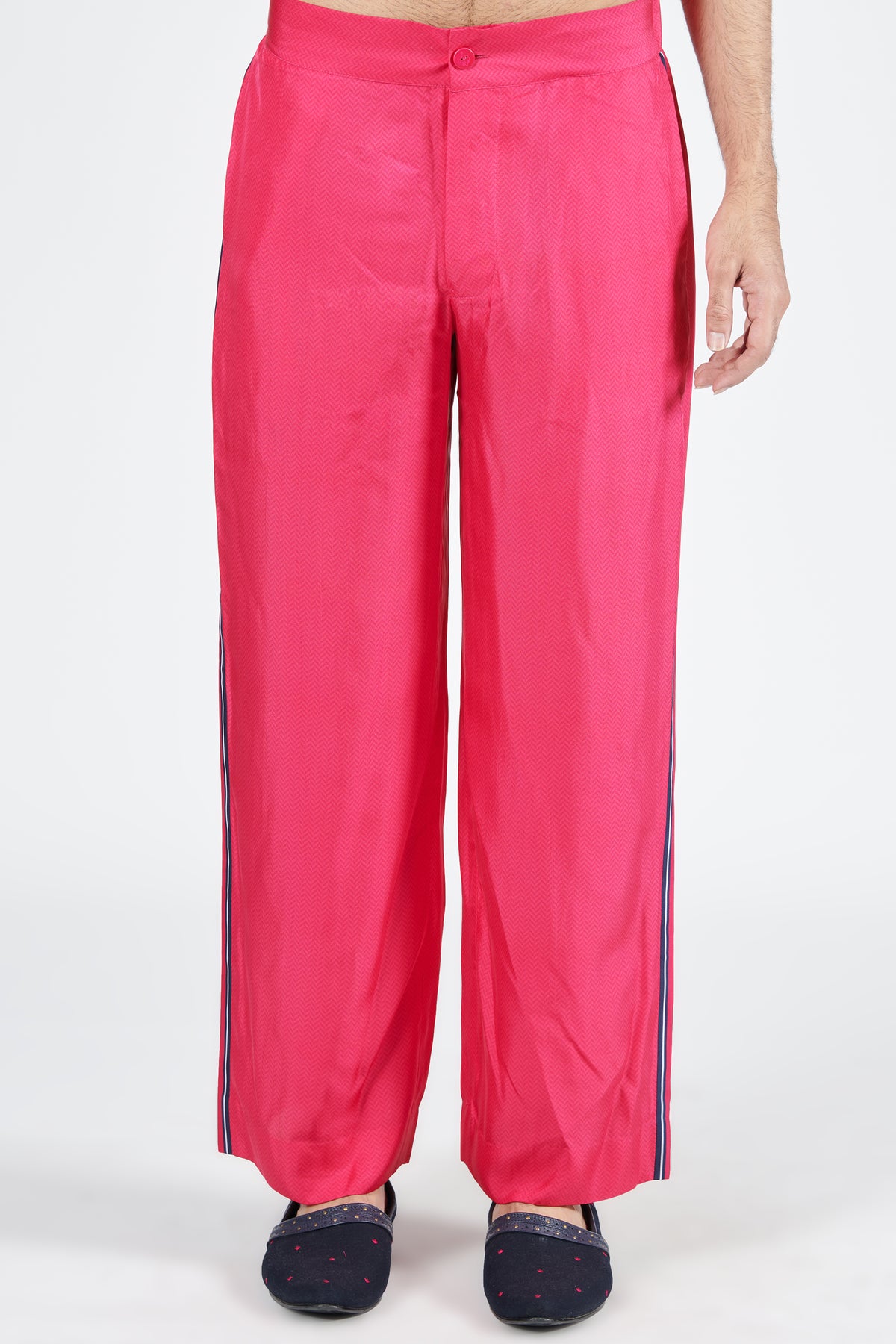 Pink Twill Silk Trouser