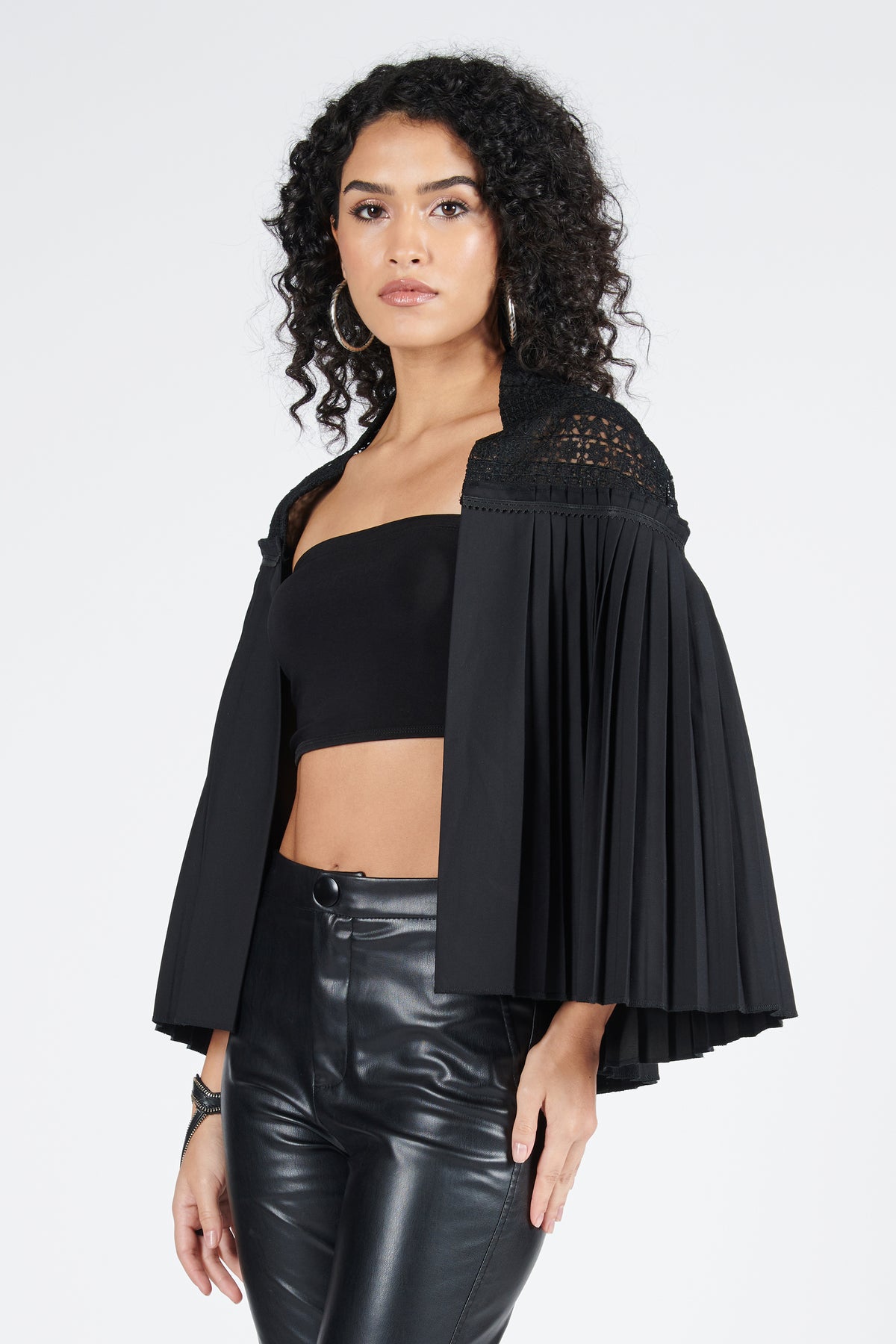 Black Embroidered Cape