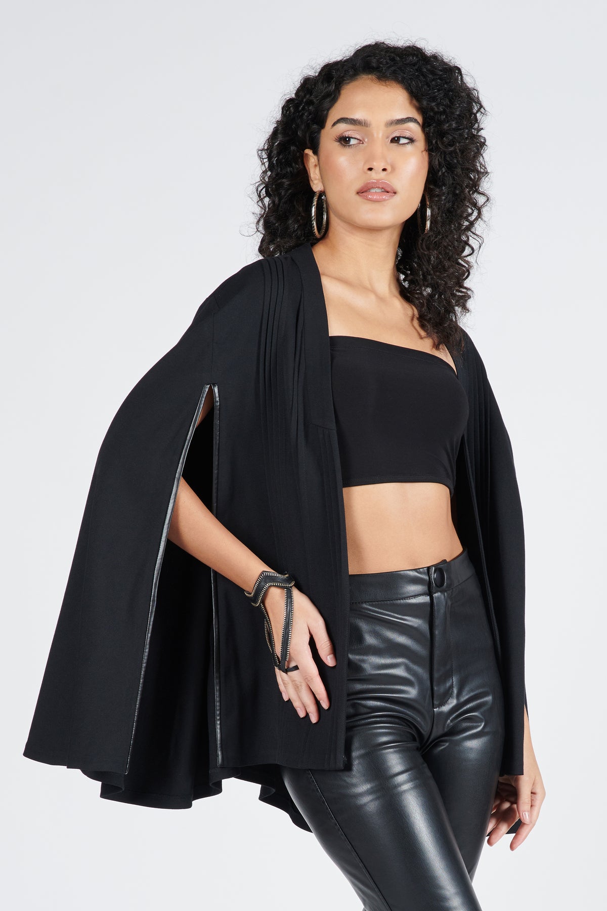 Black Pleated Cape