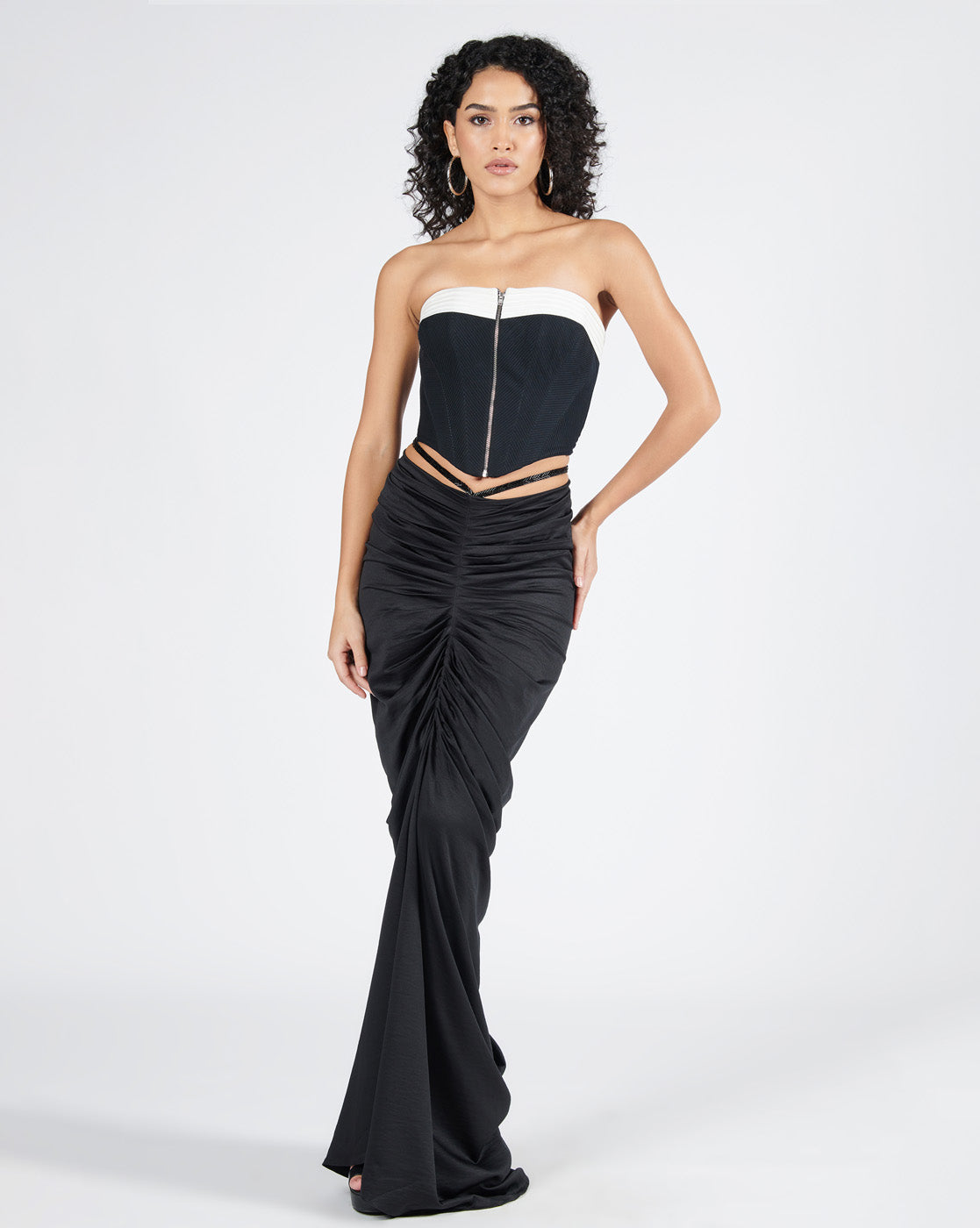 Black-White Corset Top