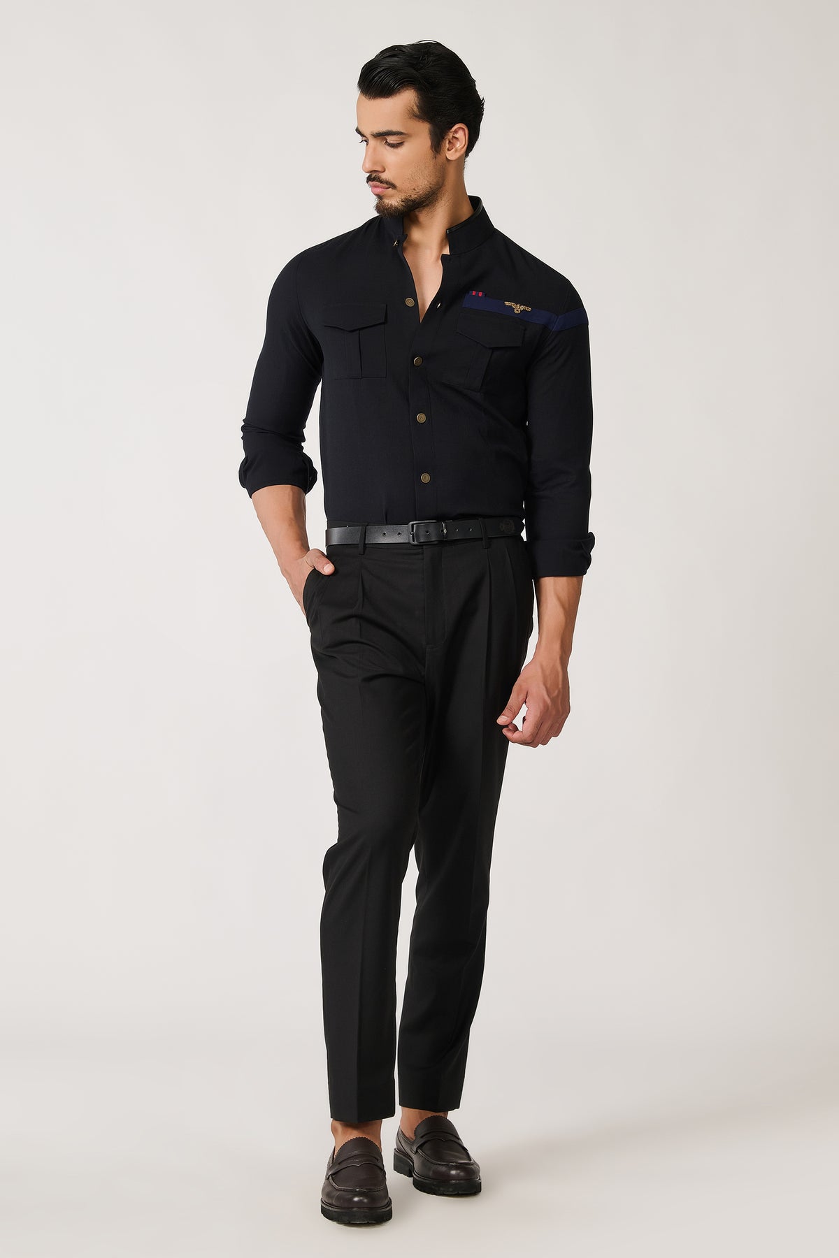 Crested Black Shirt