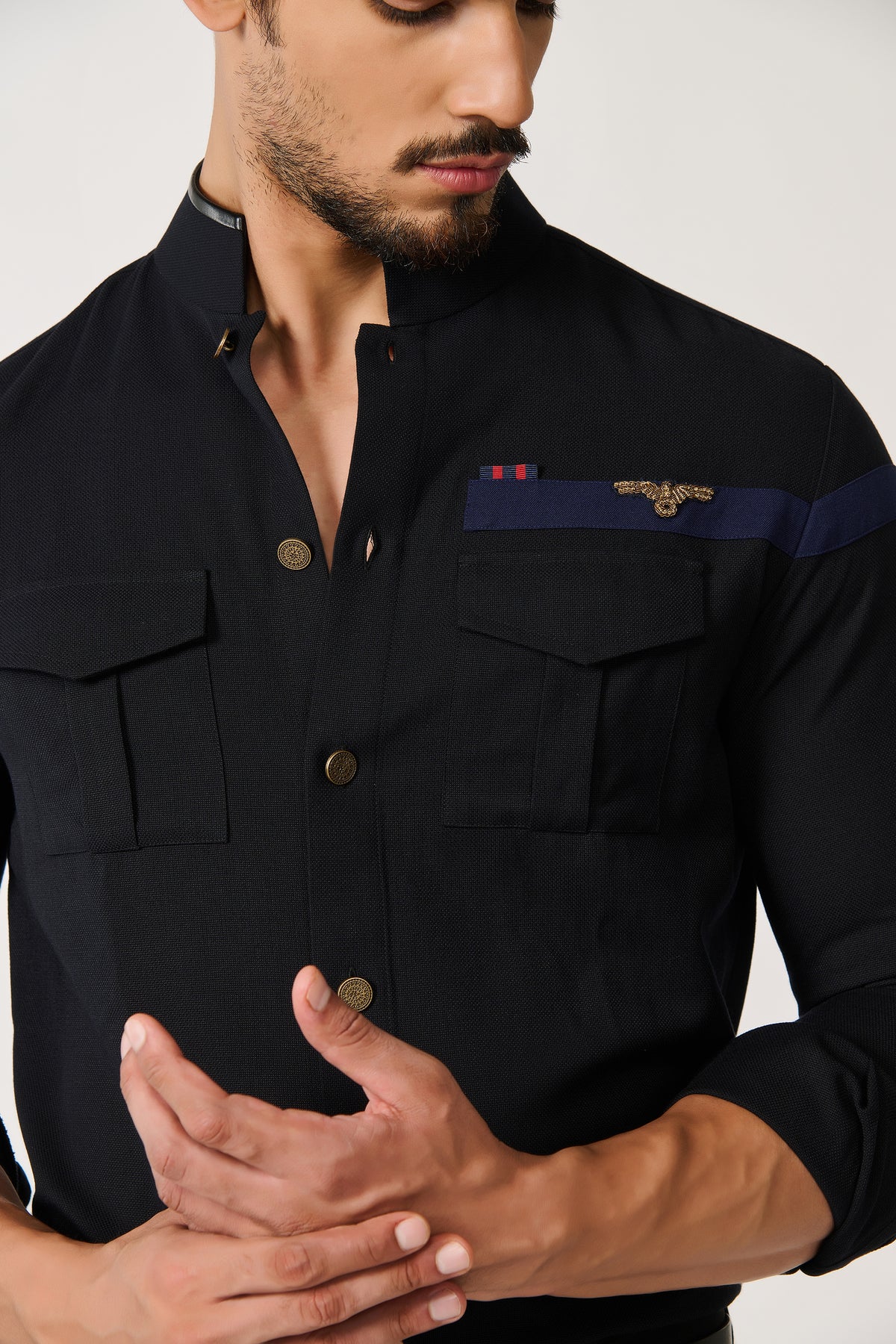Crested Black Shirt