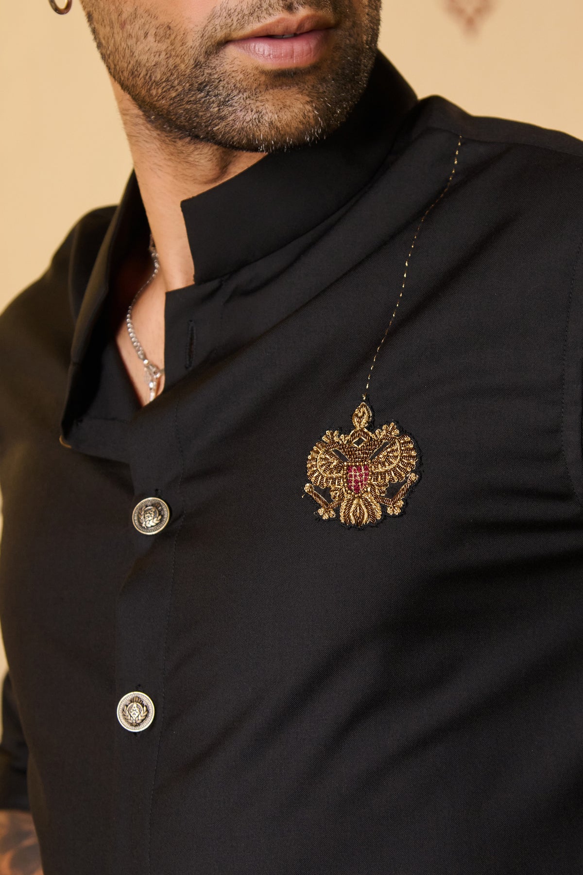 Navy Antique Crested Shirt