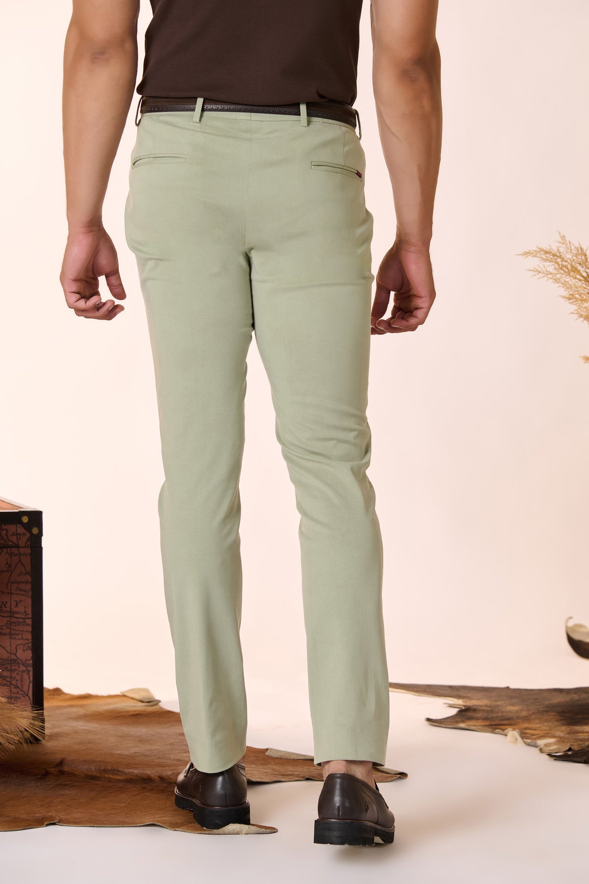 Pistachio Straight-Leg Trousers