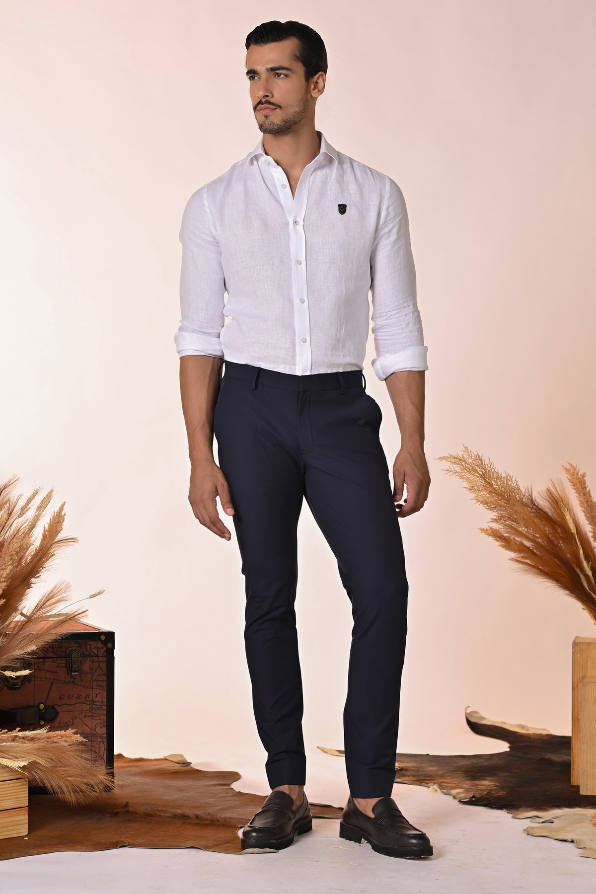 Navy Knitted Trousers