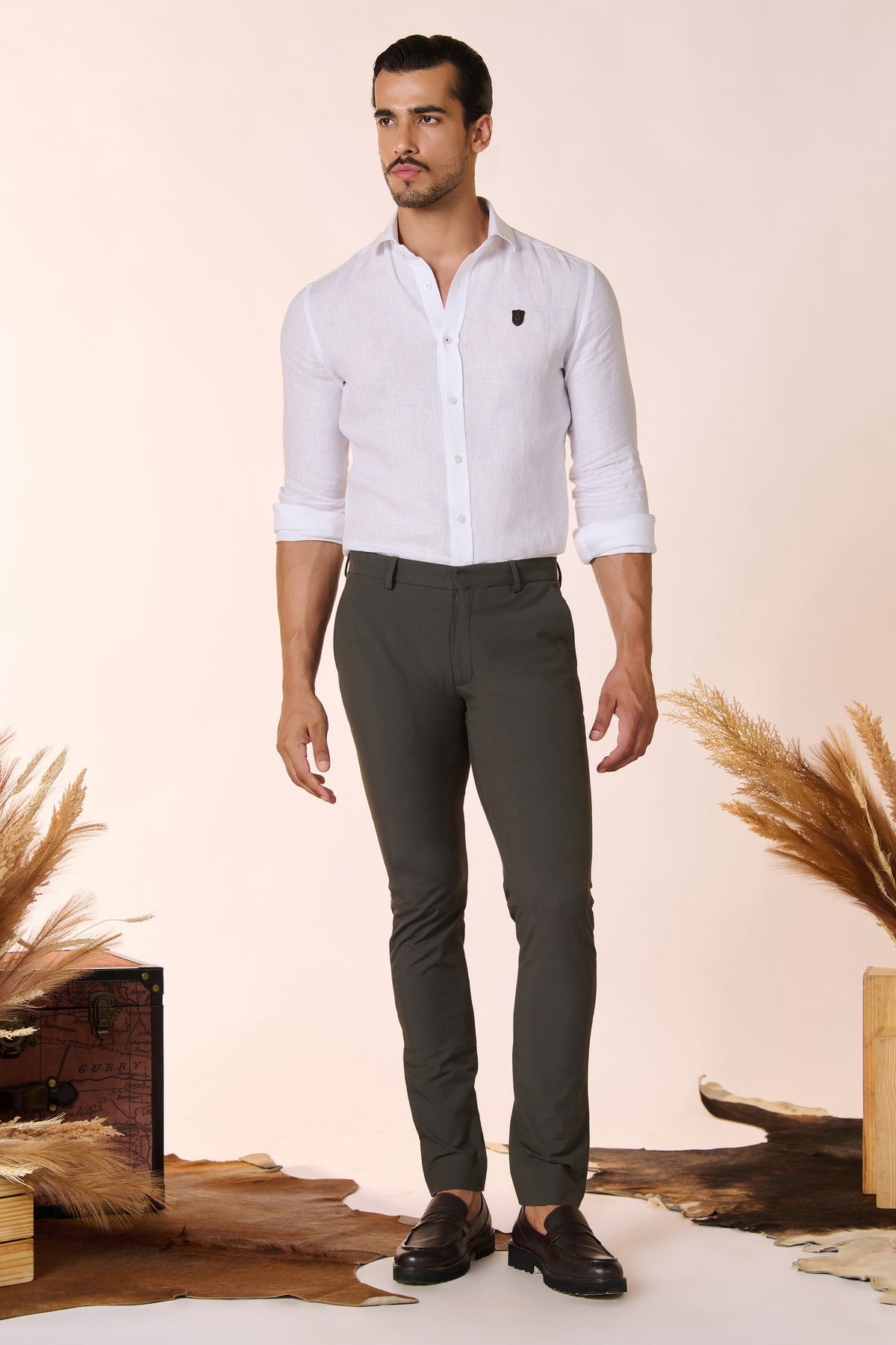 Classic Olive Trouser with Adamas