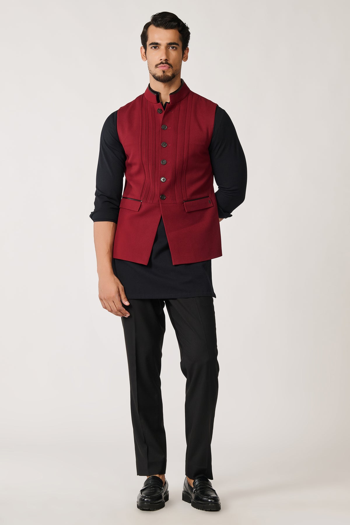Cherry Waistcoat with Signature Buttons