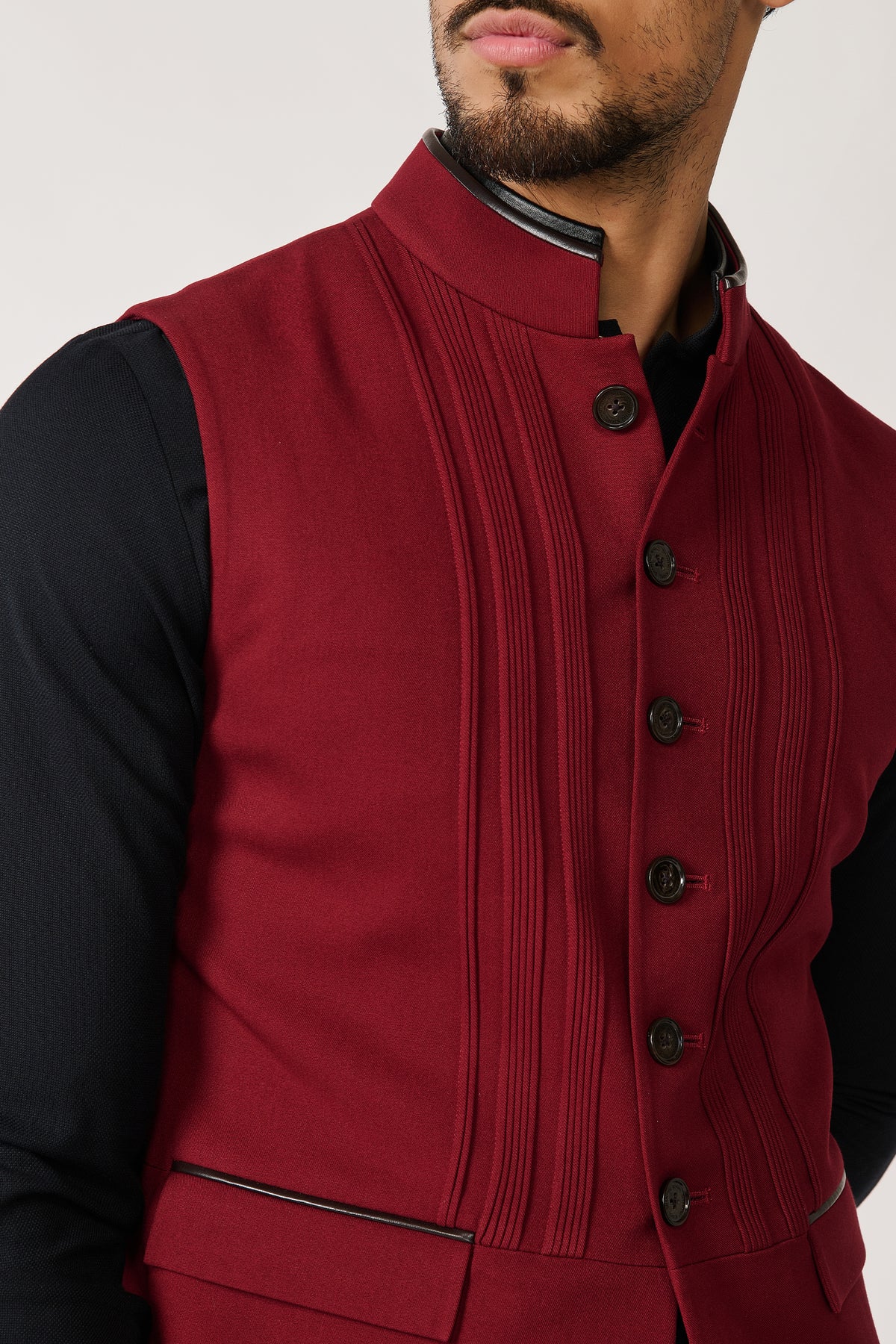 Cherry Waistcoat with Signature Buttons