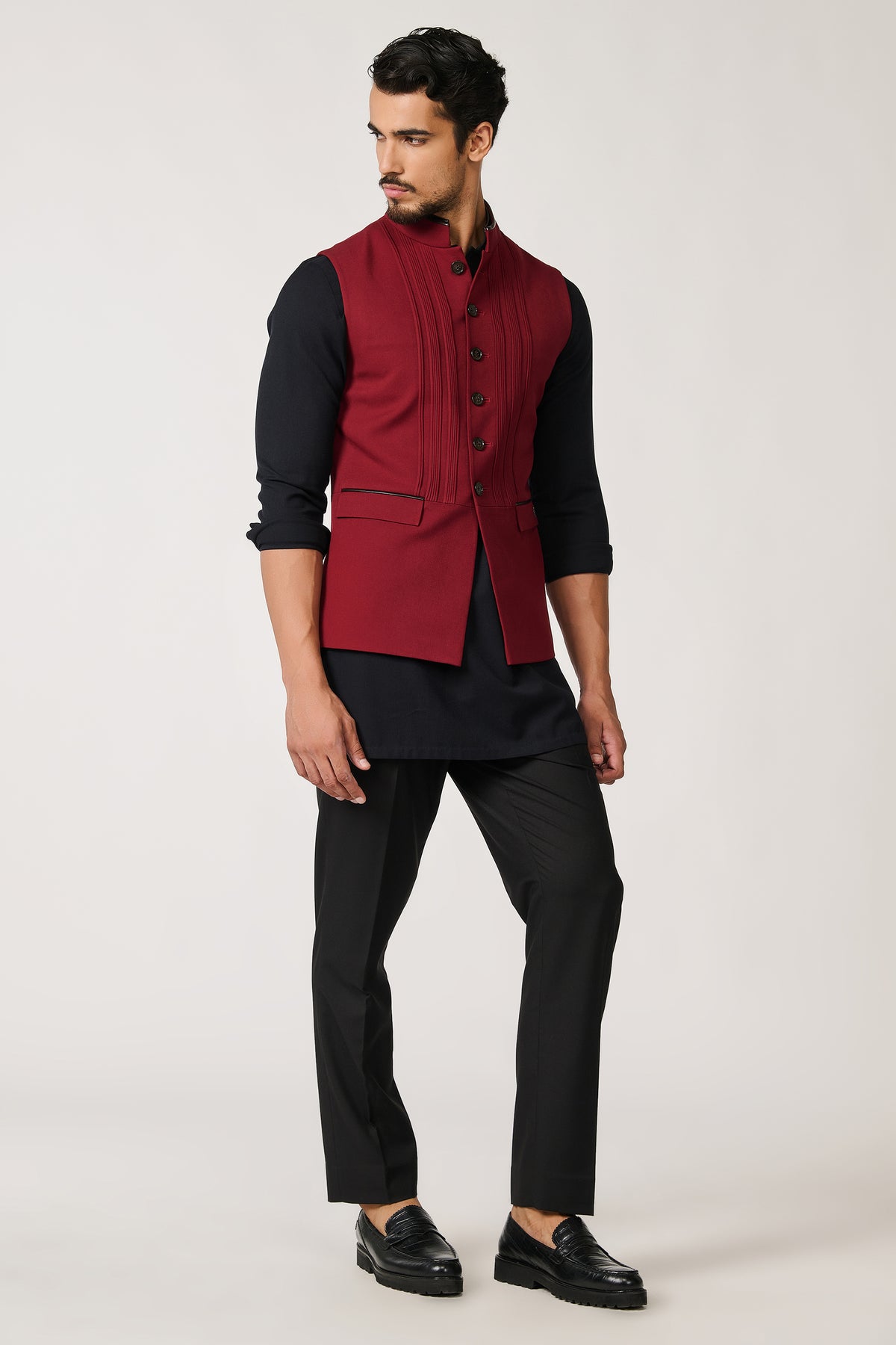 Cherry Waistcoat with Signature Buttons