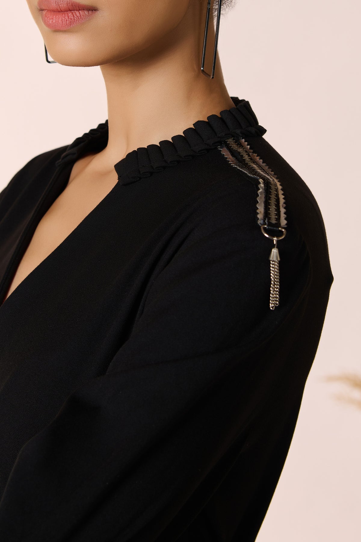 Asymmetric Black Shirt Dress