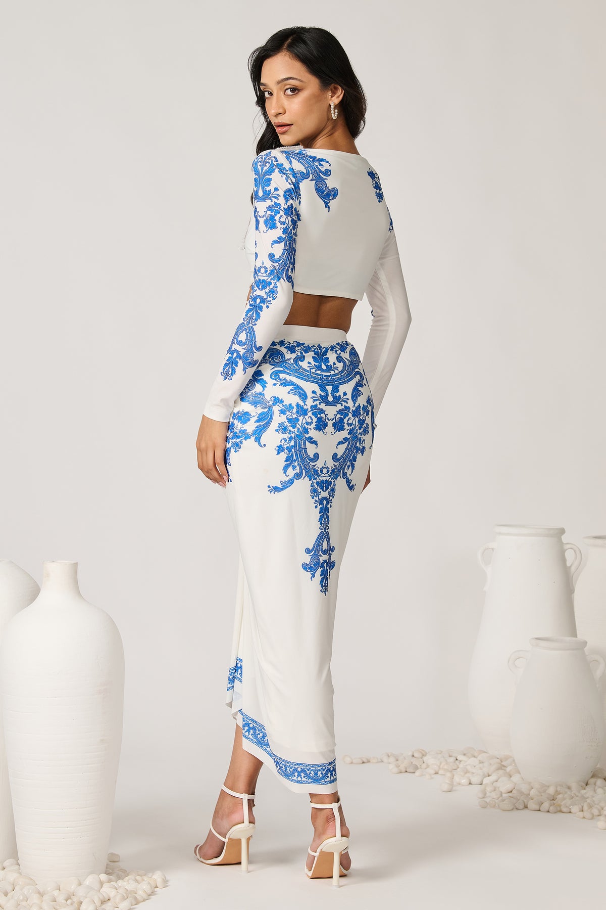 Azulejo Printed Boat Neck Top