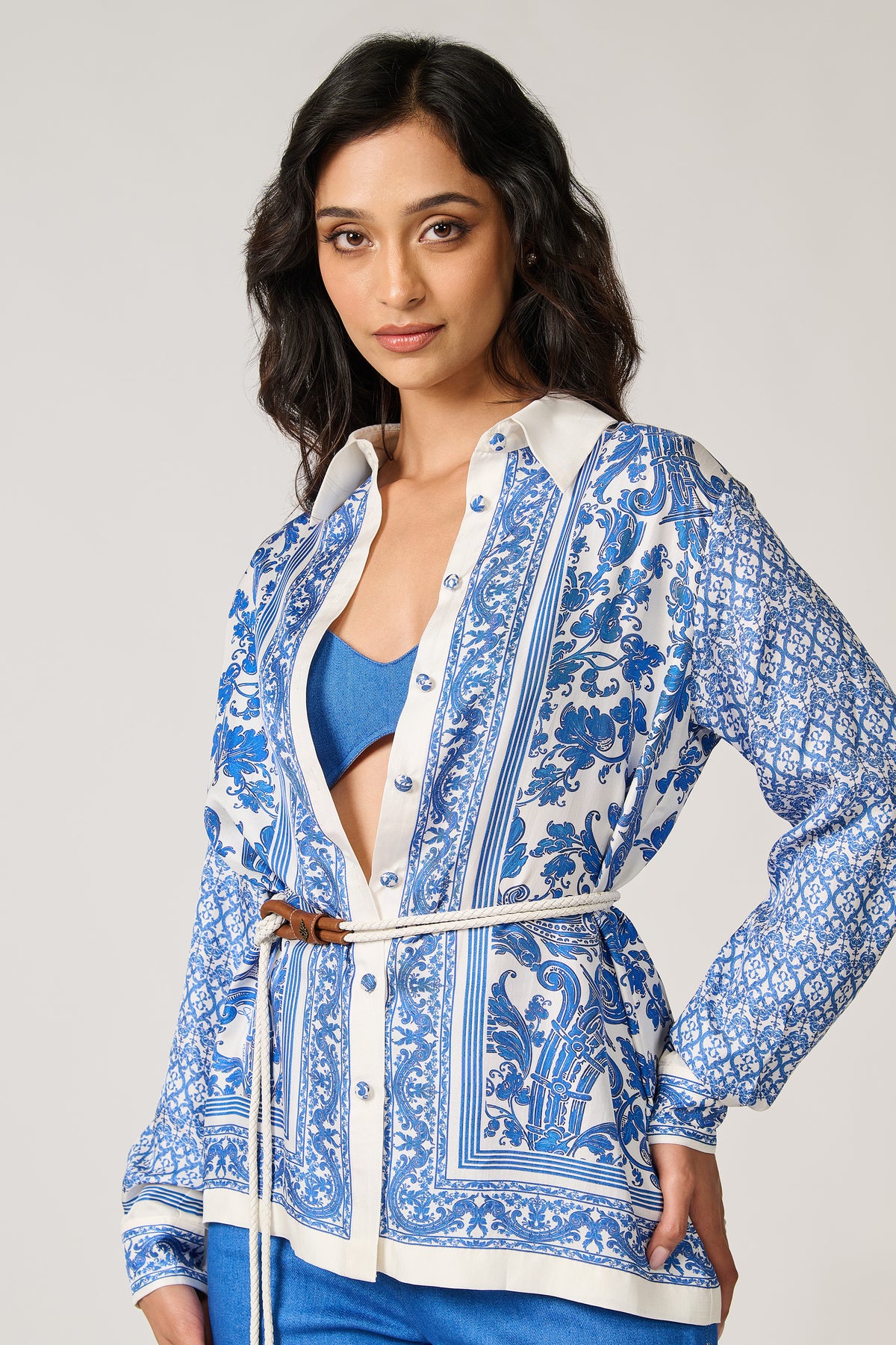 Azulejo Printed Silk Shirt