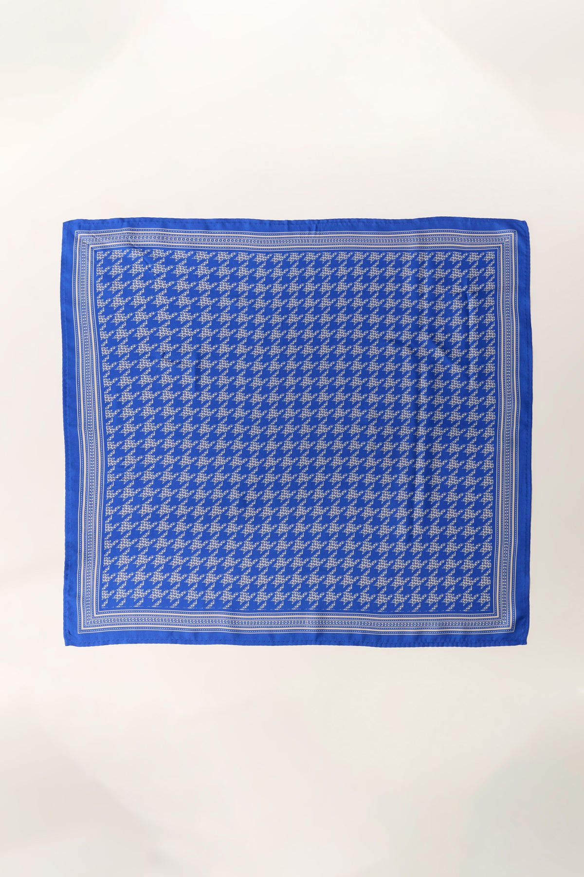 Blue Houndstooth Printed Scarf