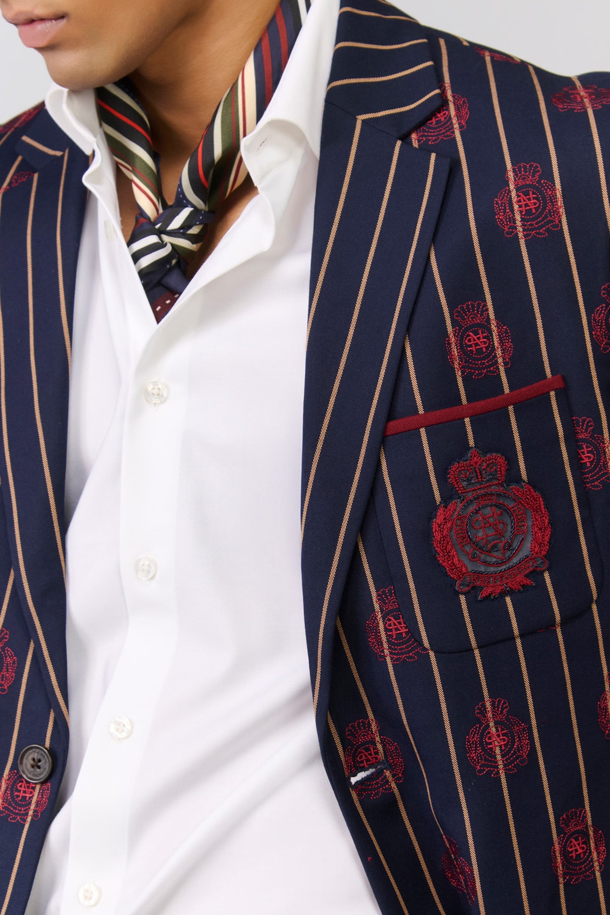 Navy crested embroidered Jacket