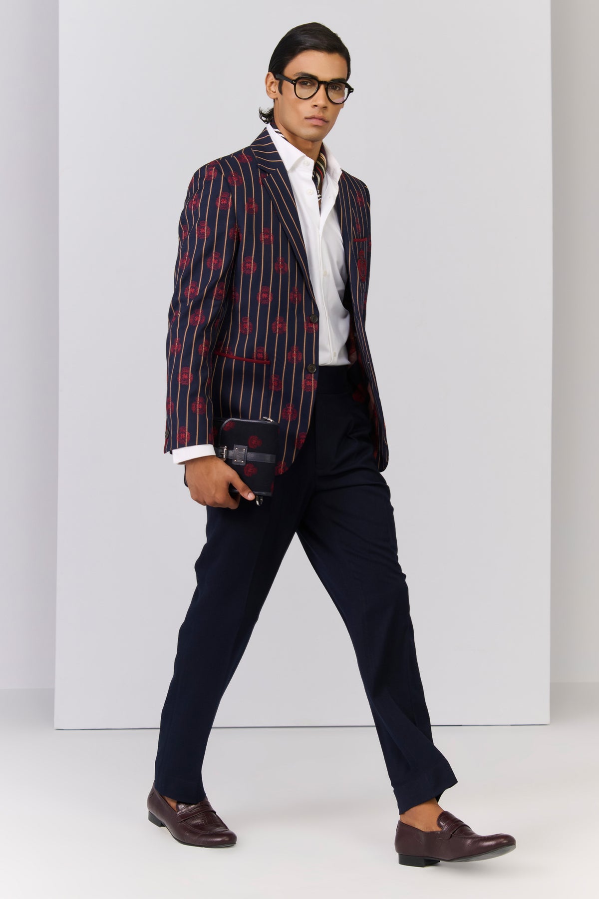 Navy crested embroidered Jacket