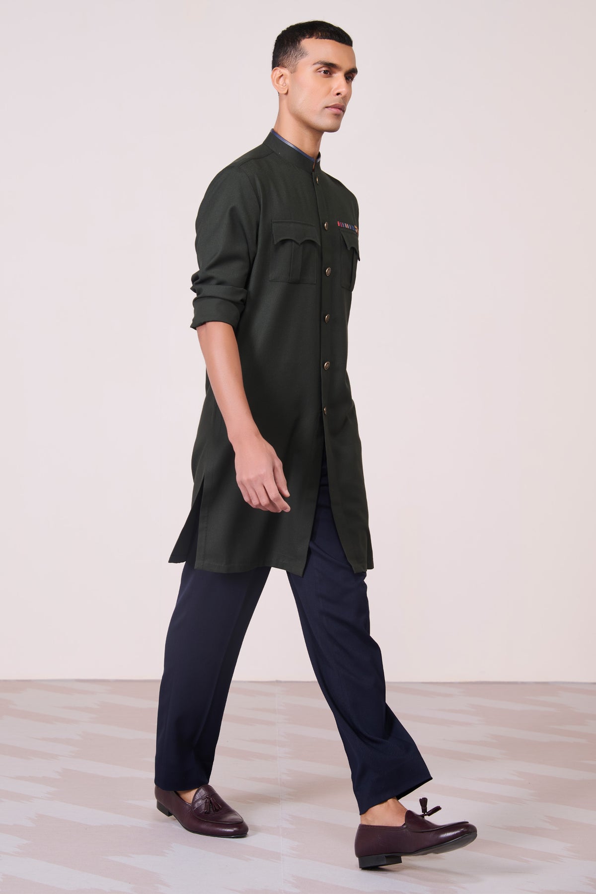 Military Green Cargo Kurta
