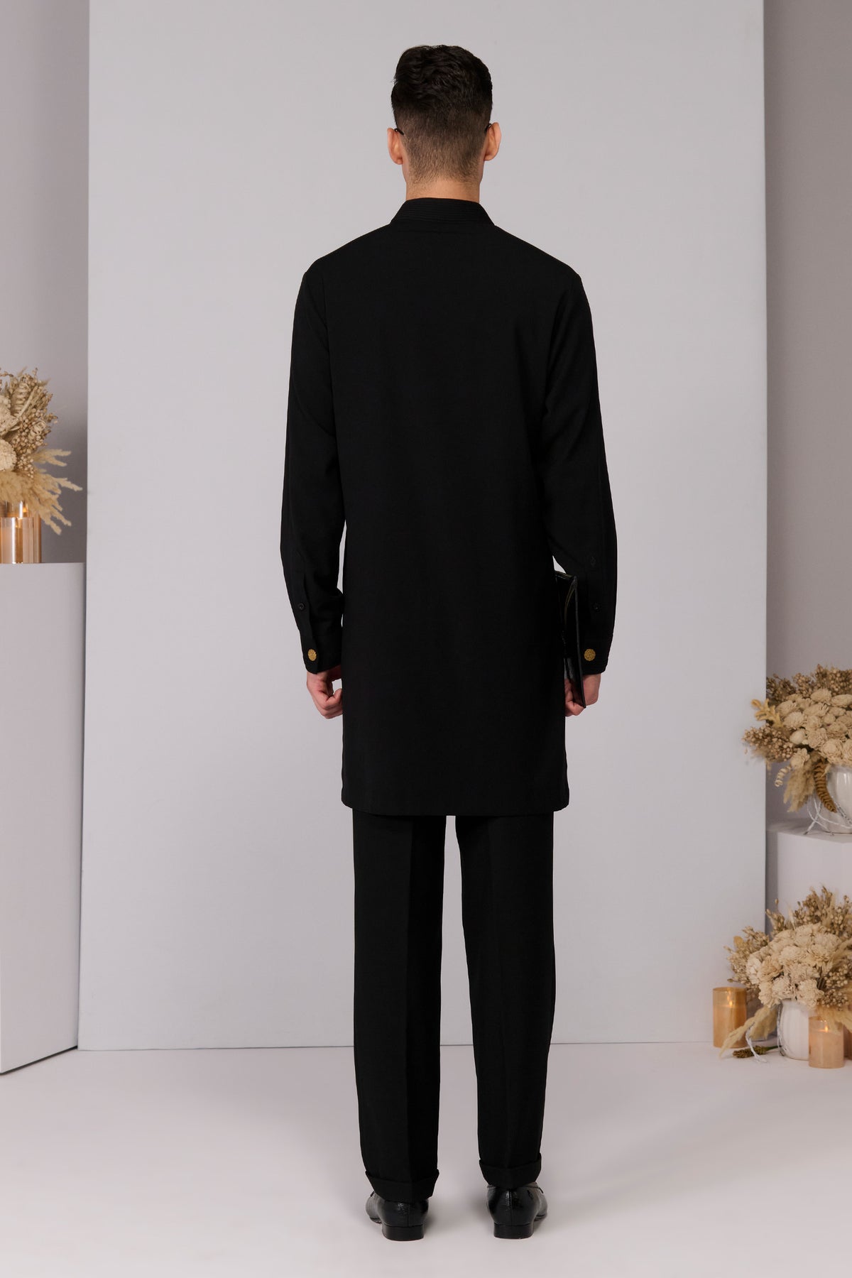 Black Crested Shirt Kurta