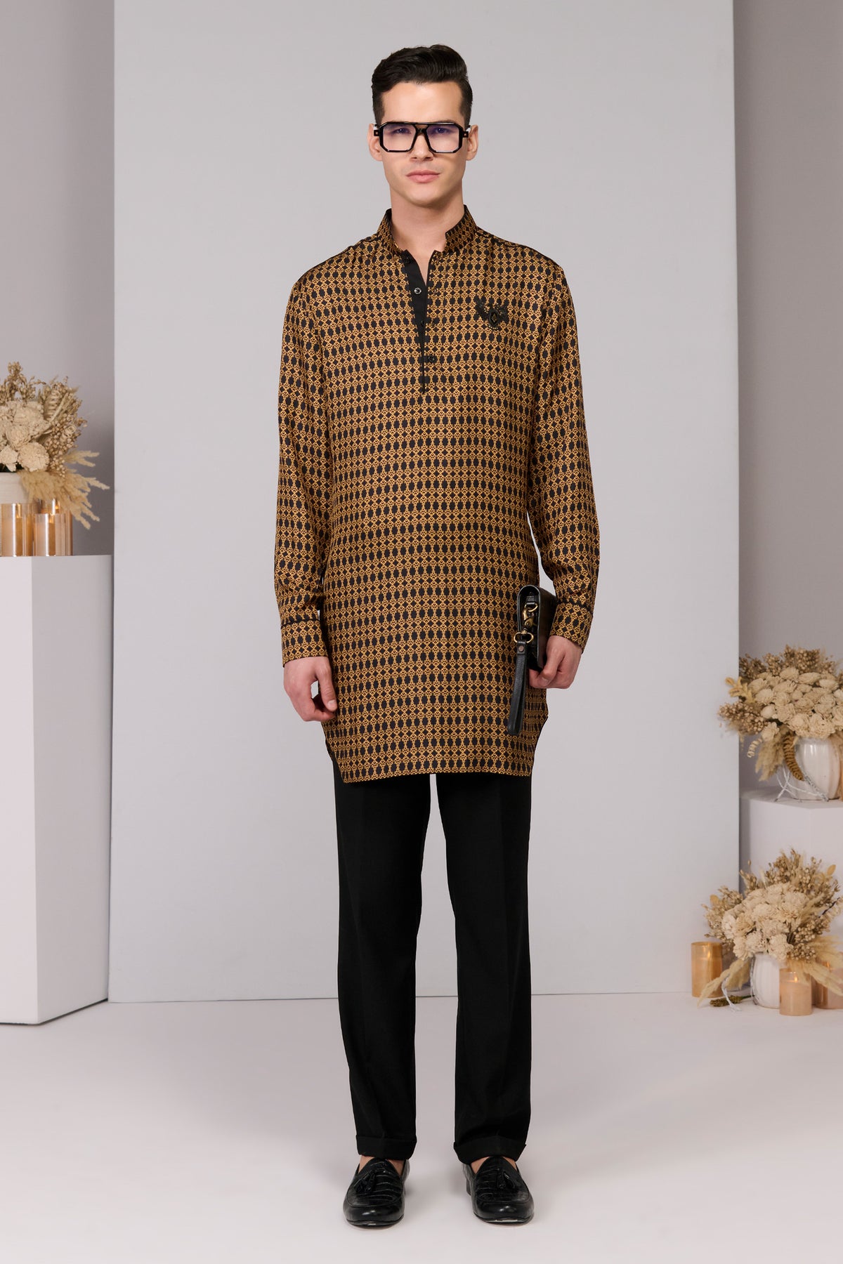 Silk Twill Adamas Printed Kurta
