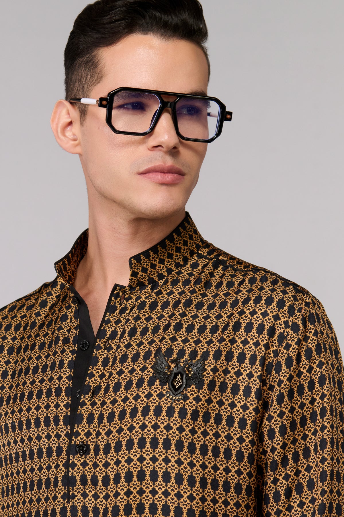 Silk Twill Adamas Printed Kurta
