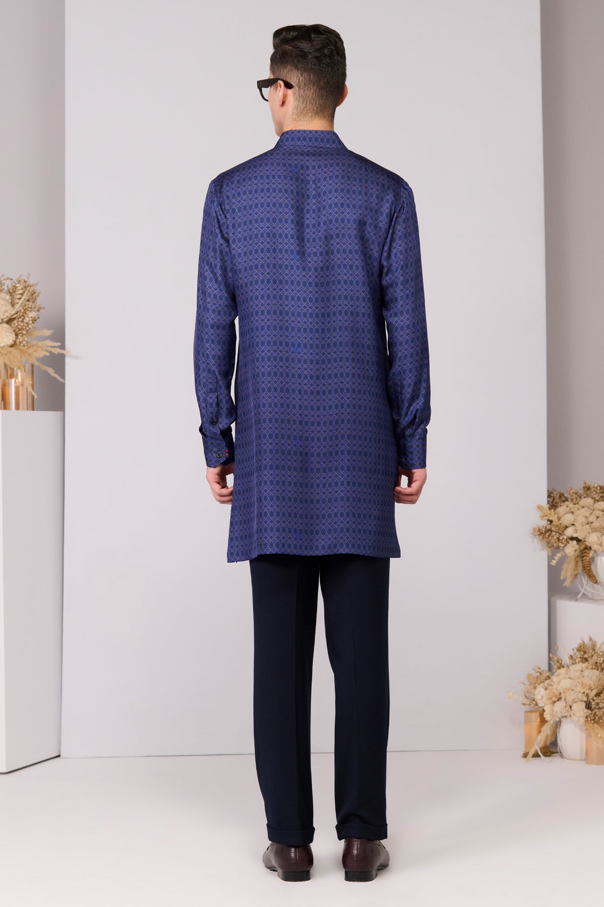Navy Adamas Printed Kurta