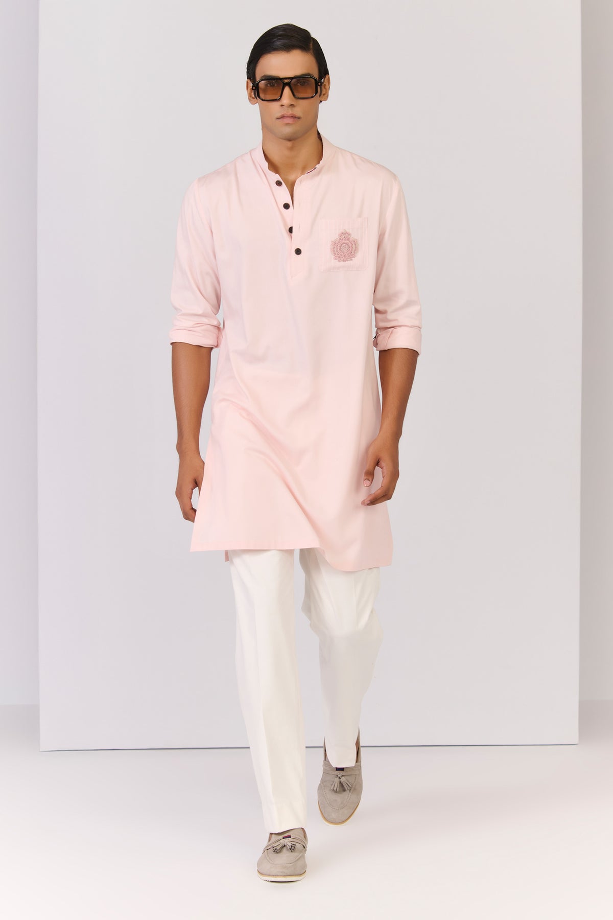 Light Pink Bamboo Cotton Kurta