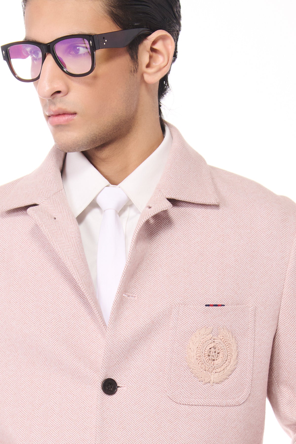 Pink Herringbone Layering
