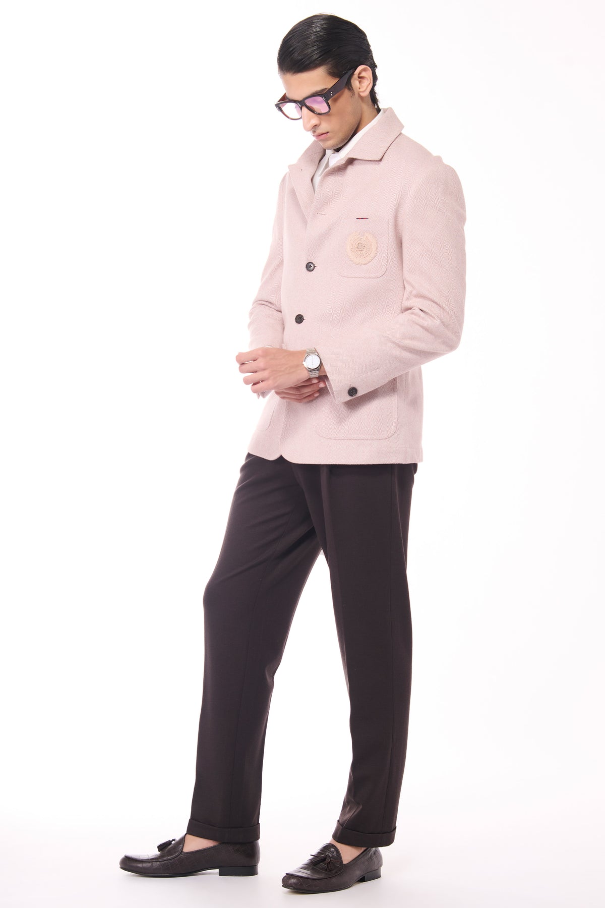 Pink Herringbone Layering