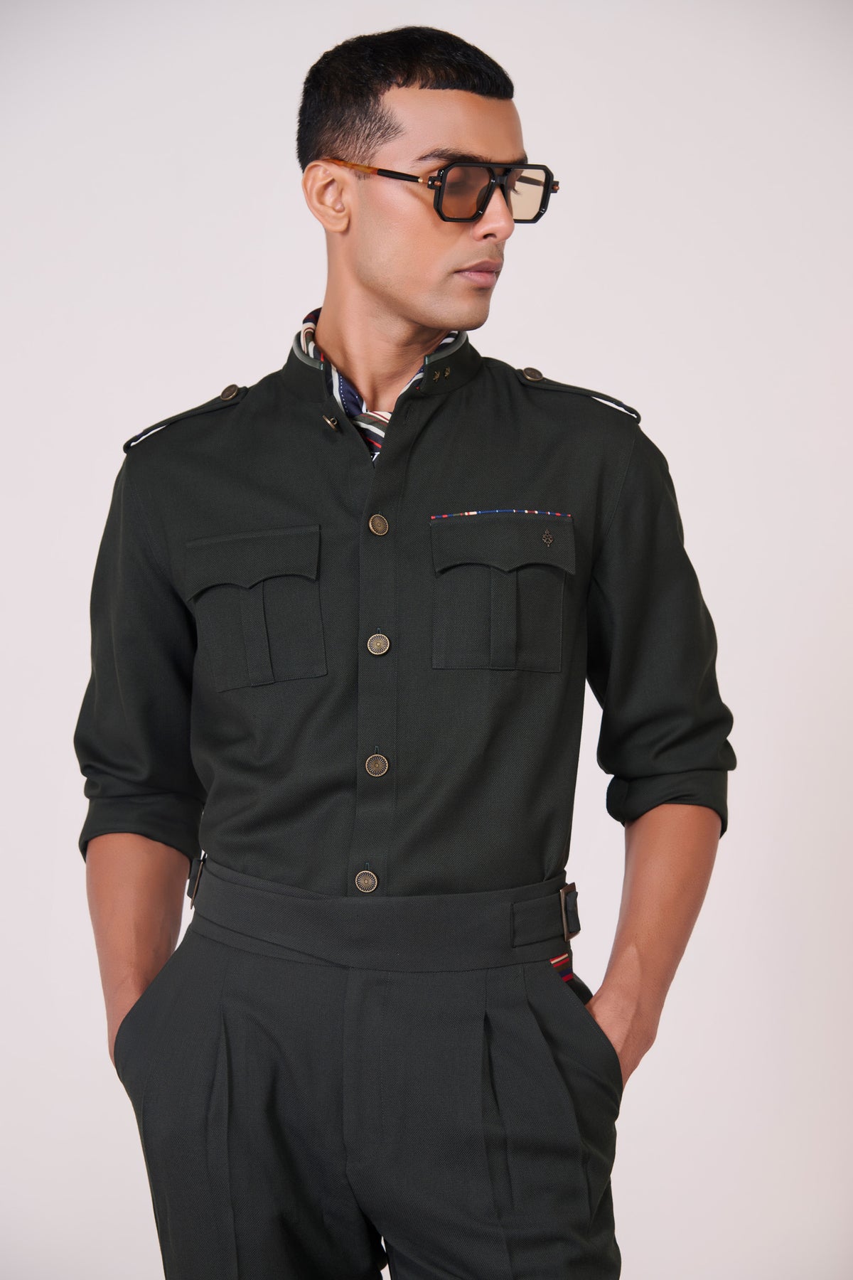 Military Green Cargo Shirt