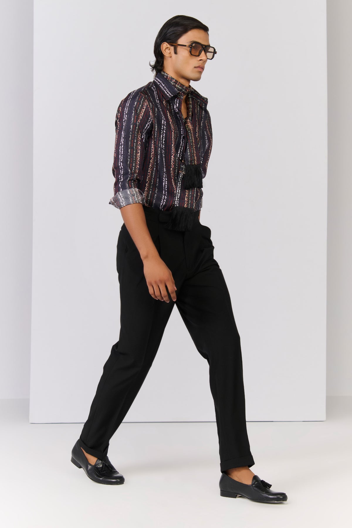 Multi-coloured Striped Silk Twill Shirt