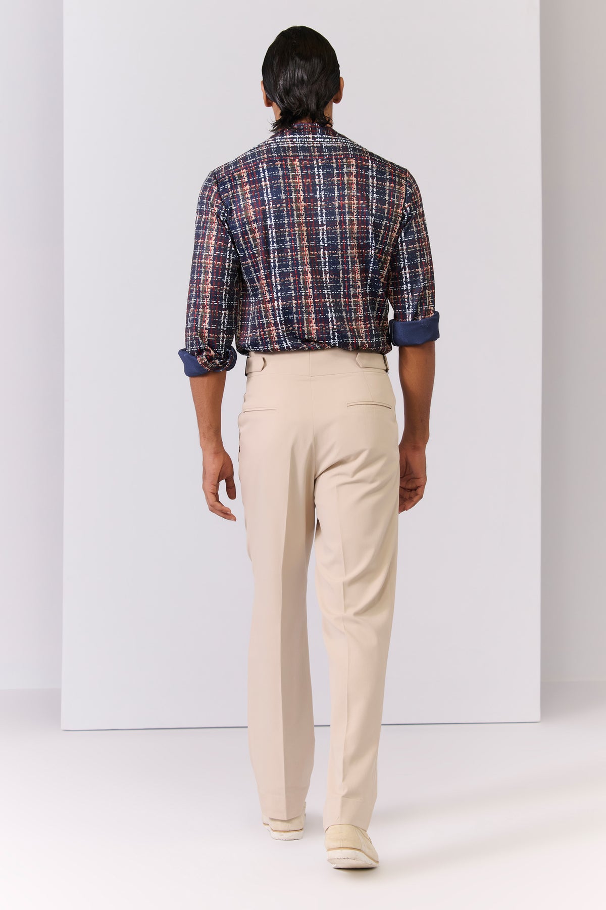 Multi-Hued Crepe Crested Shirt