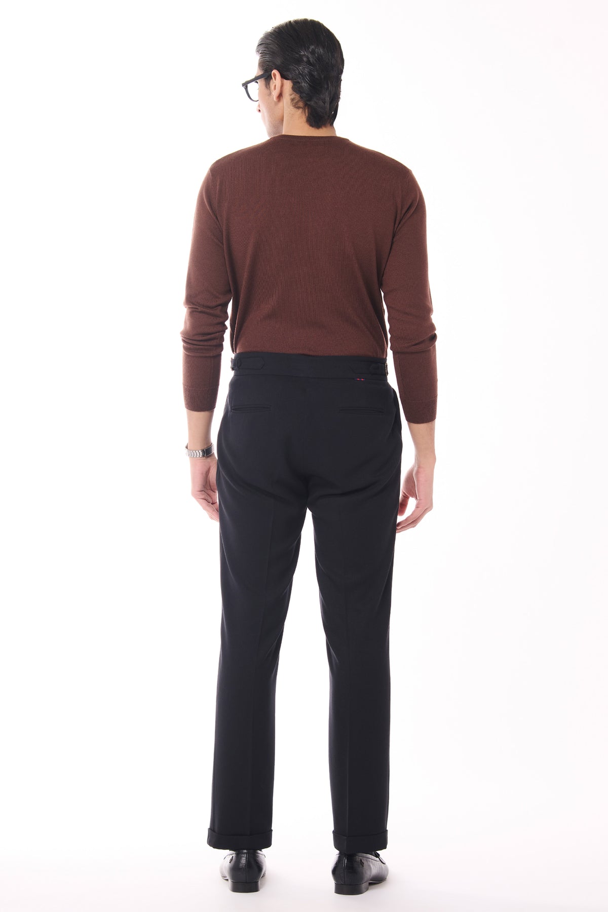 Brown Merino Wool Crested Sweater